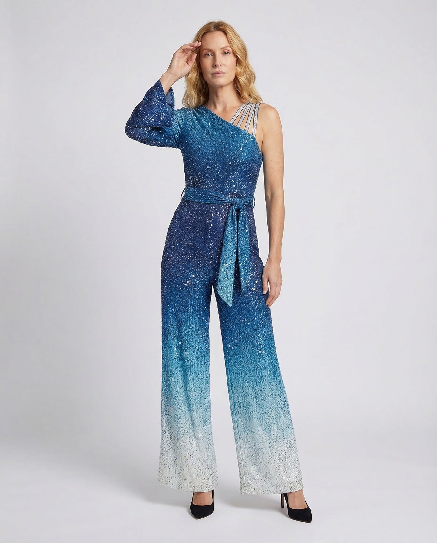 Tuta Elegante Donna Paillettes Monospalla - Brentozzi