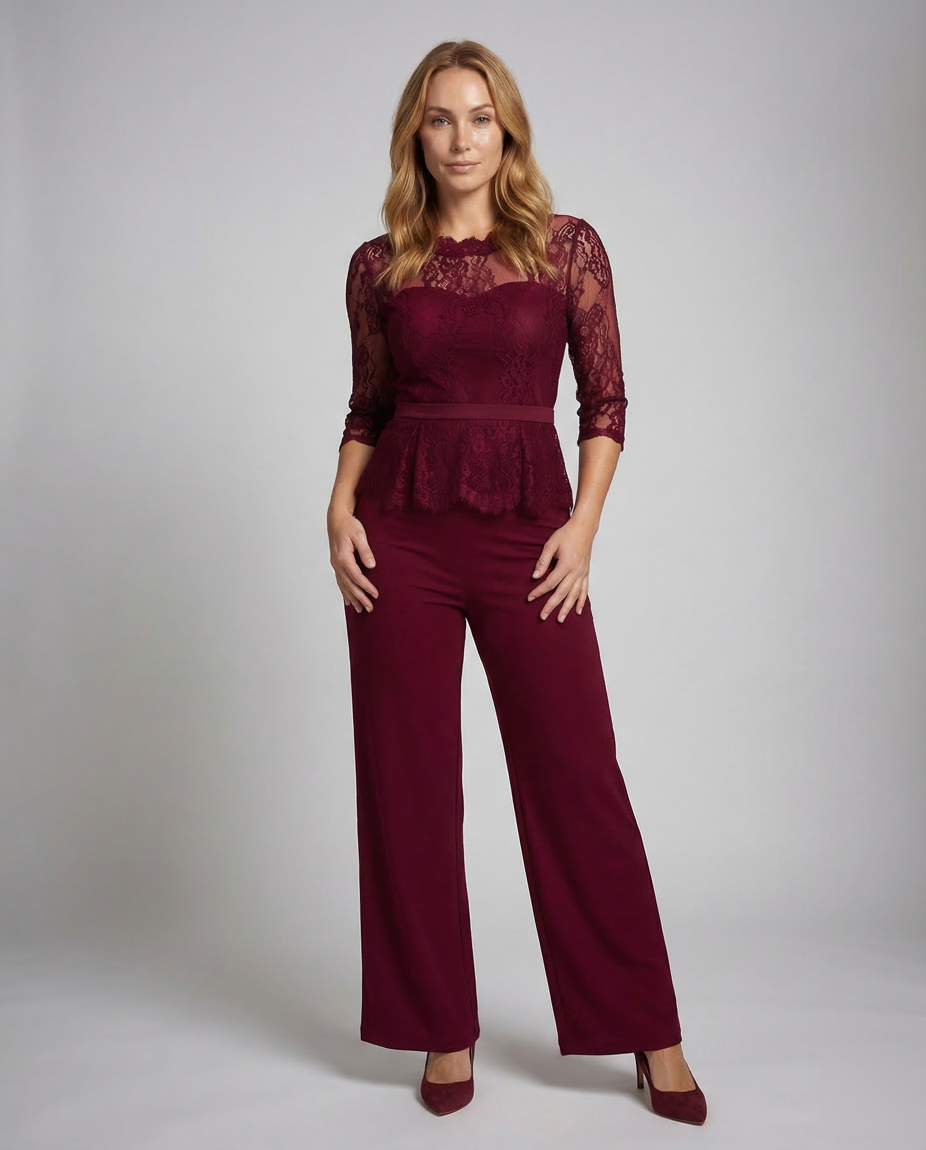 Tuta Elegante Donna in Pizzo Trasparente Slim - Brentozzi