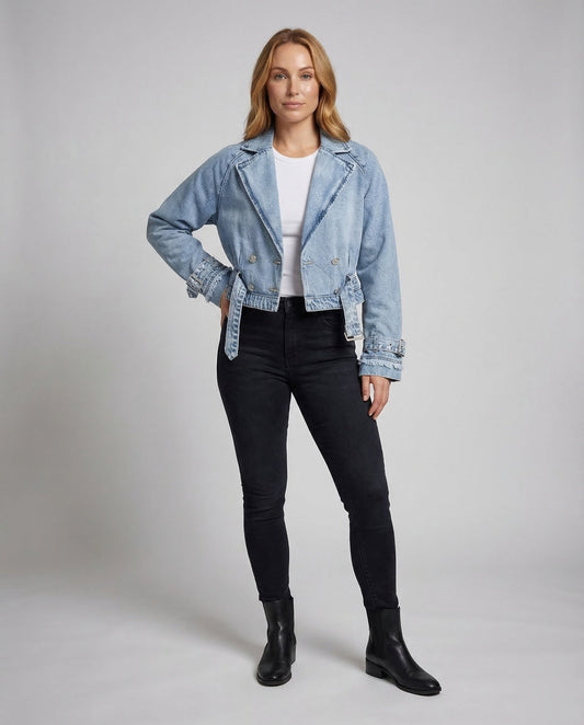 Giacca Jeans Donna Corto Taglio Sfiancato - Brentozzi