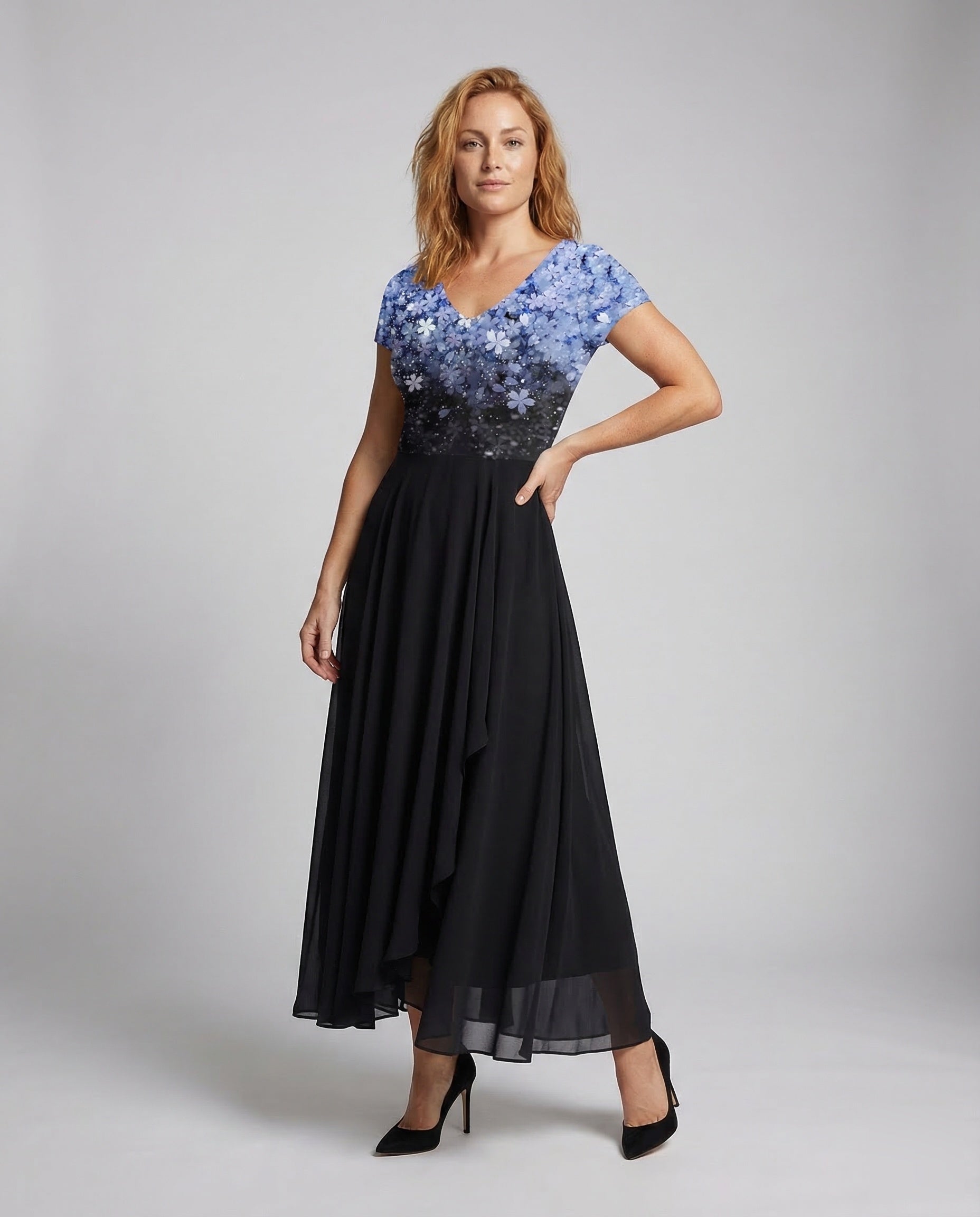 Abito Lungo Donna in Tulle con Paillettes Elegante - Brentozzi