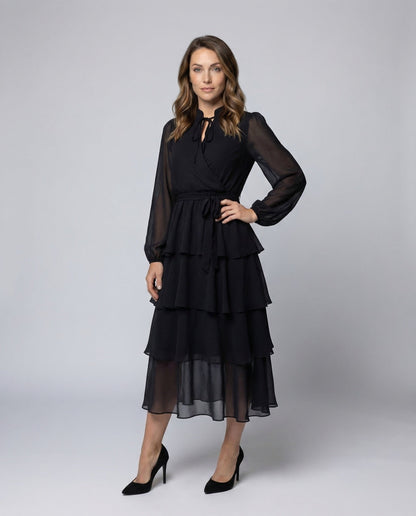 Abito Midi Donna in Chiffon Vestibilità Comoda - Brentozzi