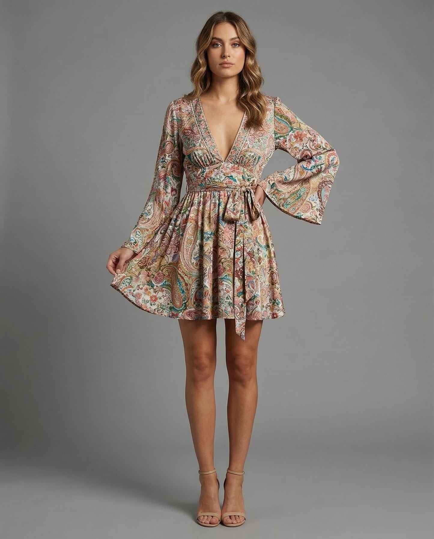 Abito Donna Stile Boho Effetto Incrociato - Brentozzi