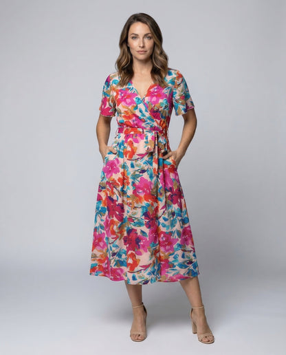 Abito Midi Donna in Tessuto Leggero Stile Kimono - Brentozzi