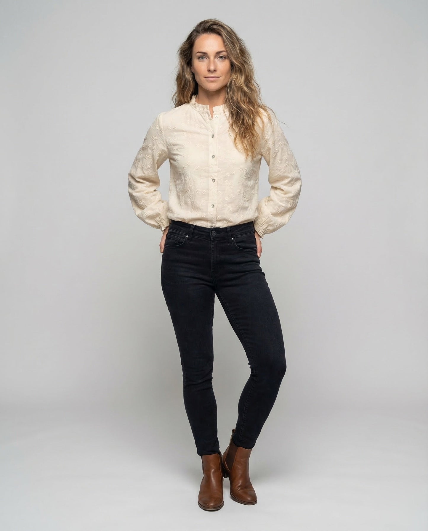Blusa Donna Cotone Ricamata Leggera - Brentozzi