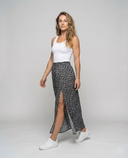Gonna Lunga Donna Stampa Floreale Spacco - Brentozzi