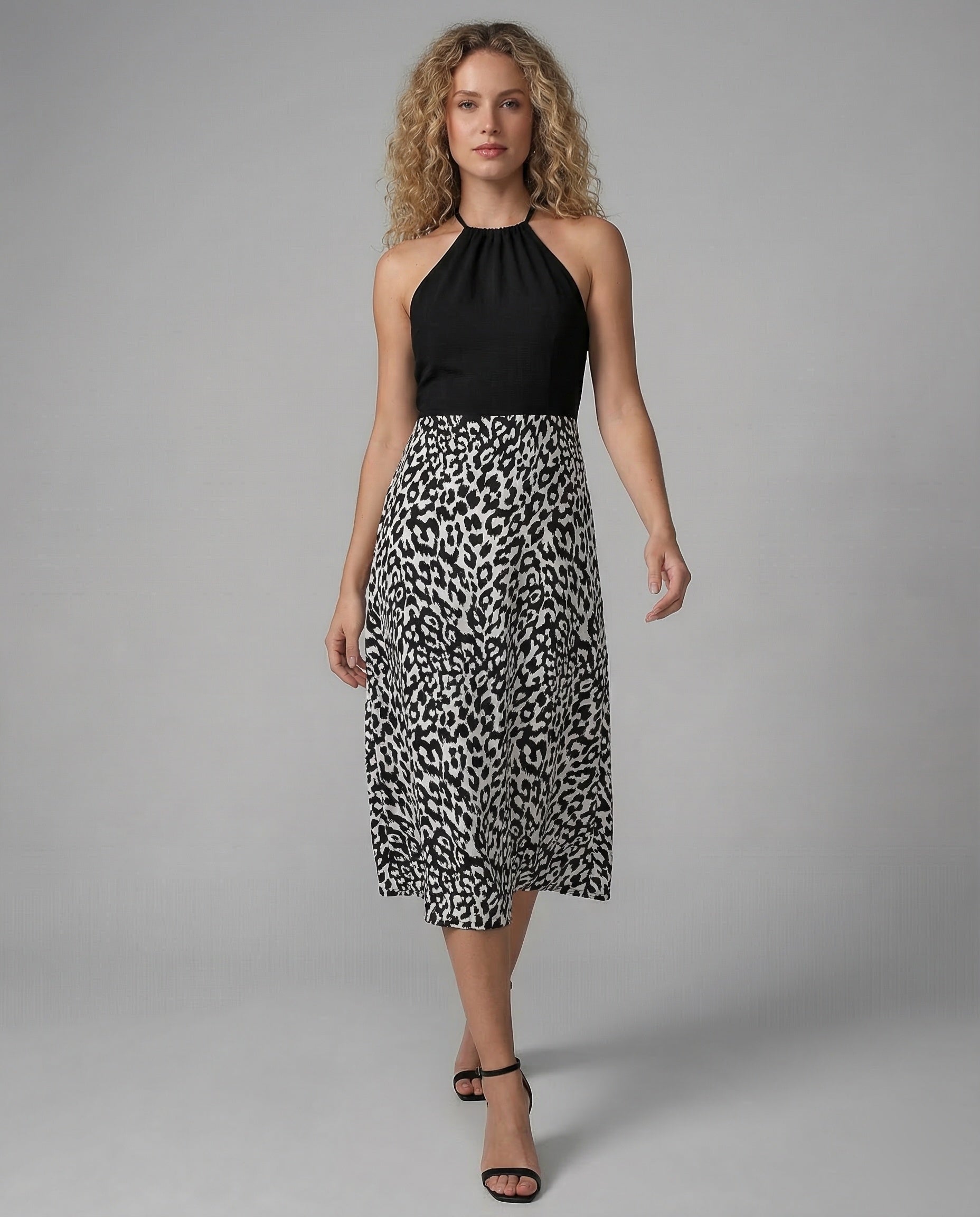 Abito Midi Donna Scollo Halter Senza Maniche - Brentozzi