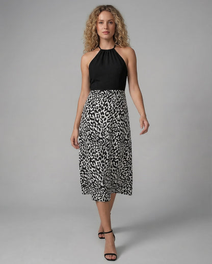 Abito Midi Donna Scollo Halter Senza Maniche - Brentozzi