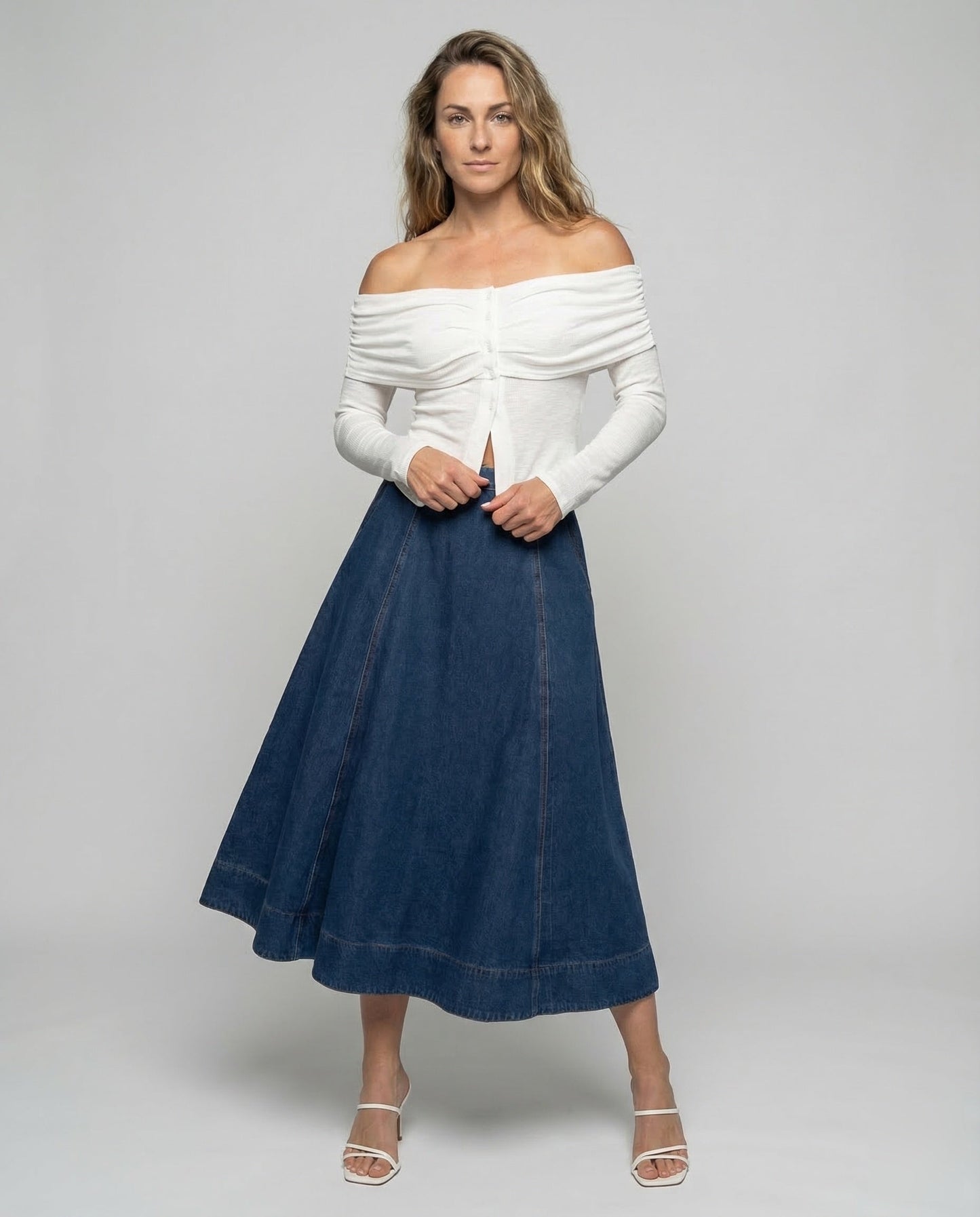 Gonna Lunga Donna in Jeans Vestibilità Regular - Brentozzi