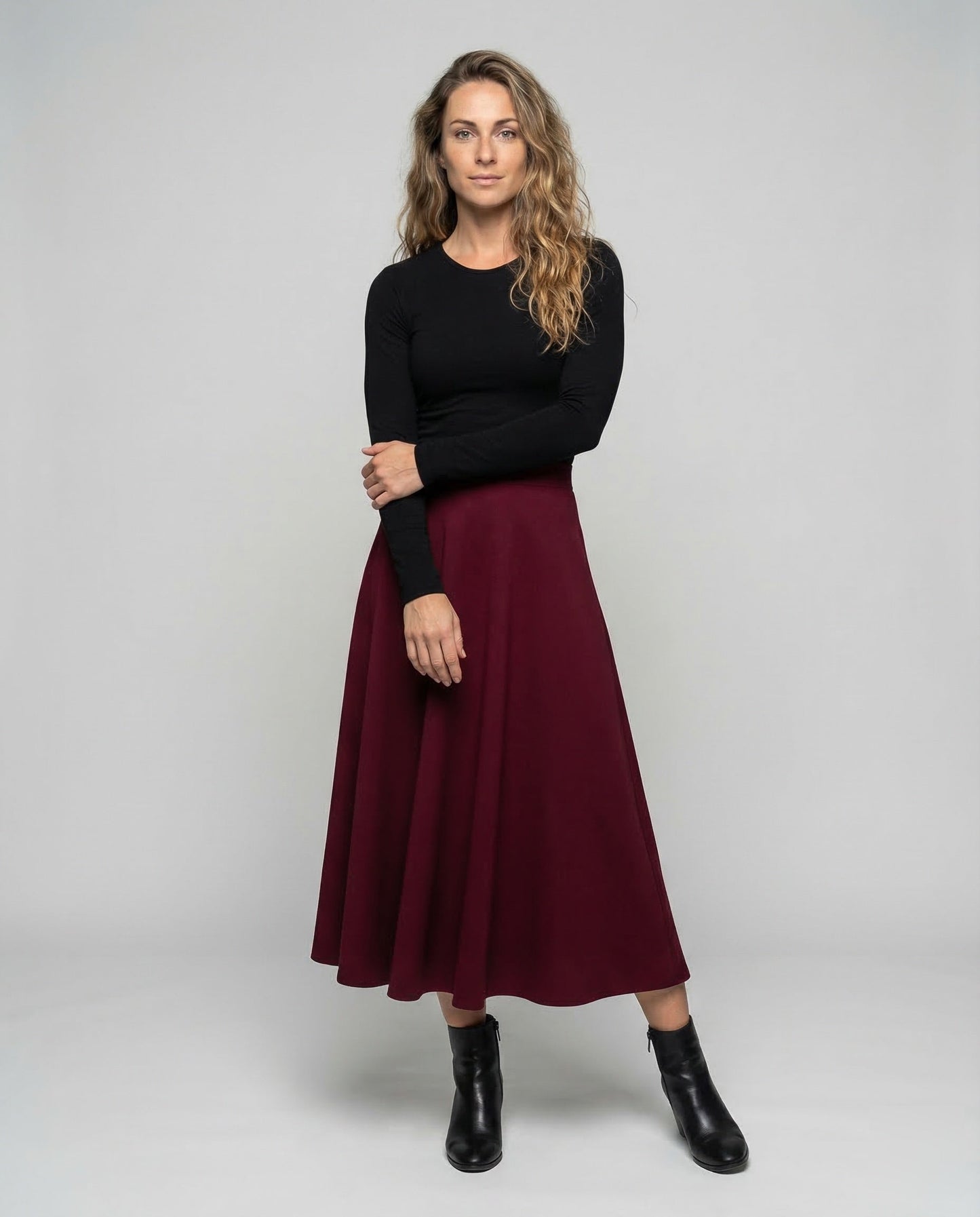 Gonna Lunga Donna in Crepe Taglio A-Linea - Brentozzi