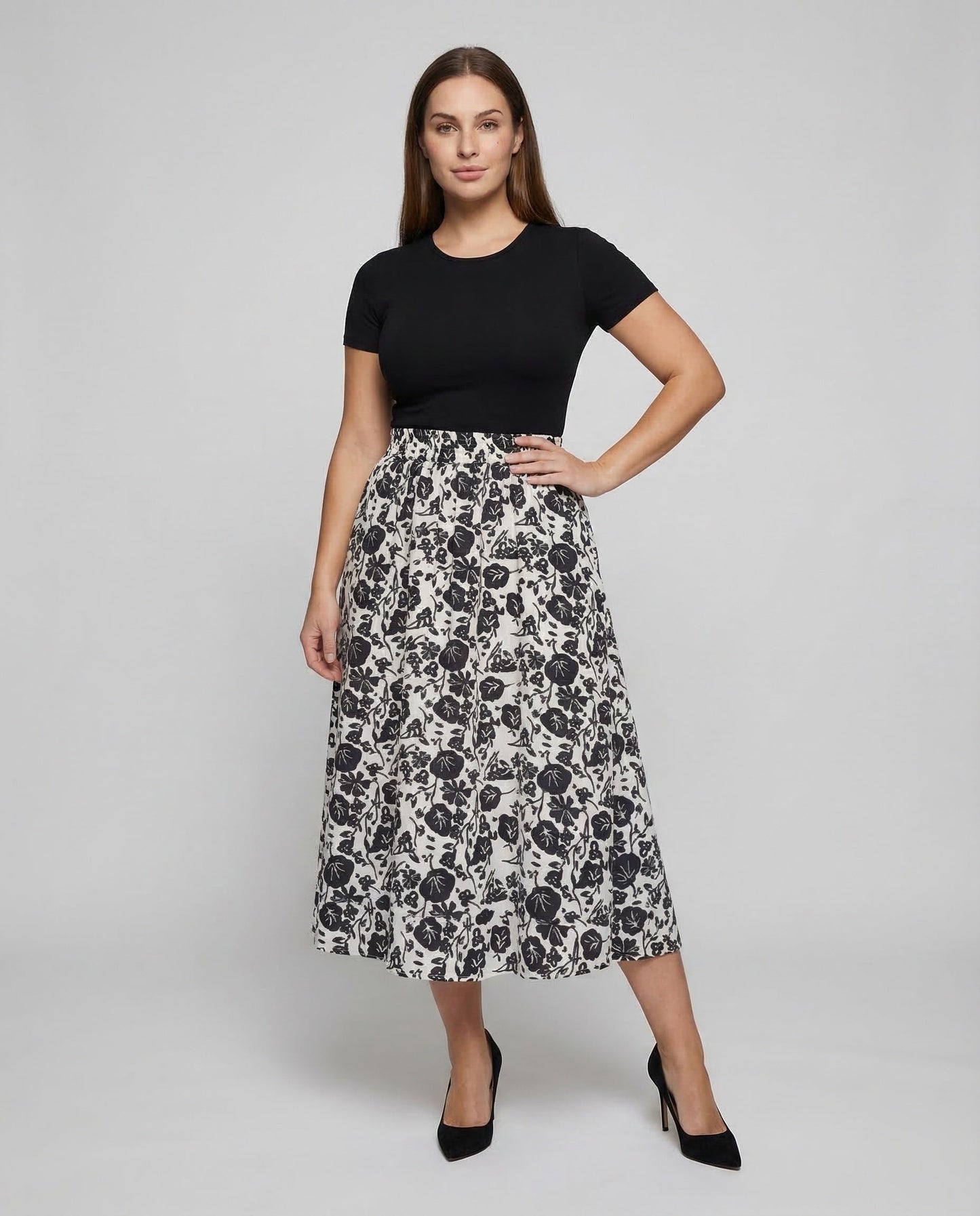 Gonna Midi Donna Jacquard Fantasia Regular Fit - Brentozzi