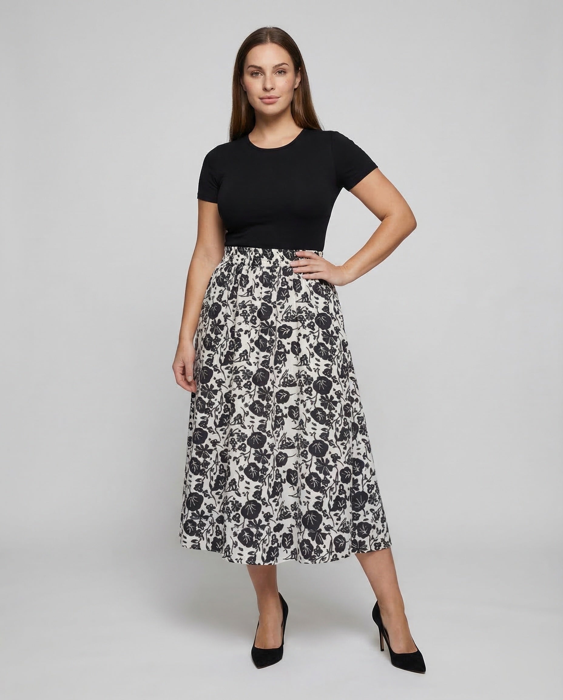 Gonna Midi Donna Jacquard Fantasia Regular Fit - Brentozzi