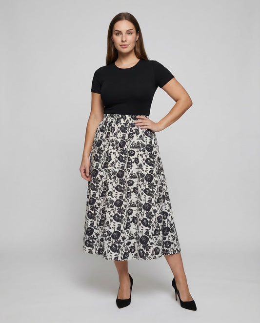 Gonna Midi Donna Jacquard Fantasia Regular Fit - Brentozzi