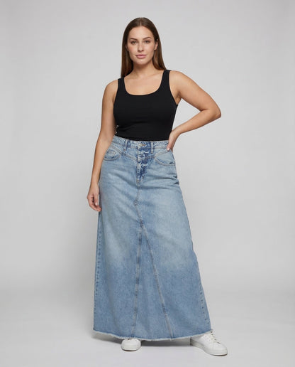 Gonna Jeans Donna Vita Alta Linea A - Brentozzi