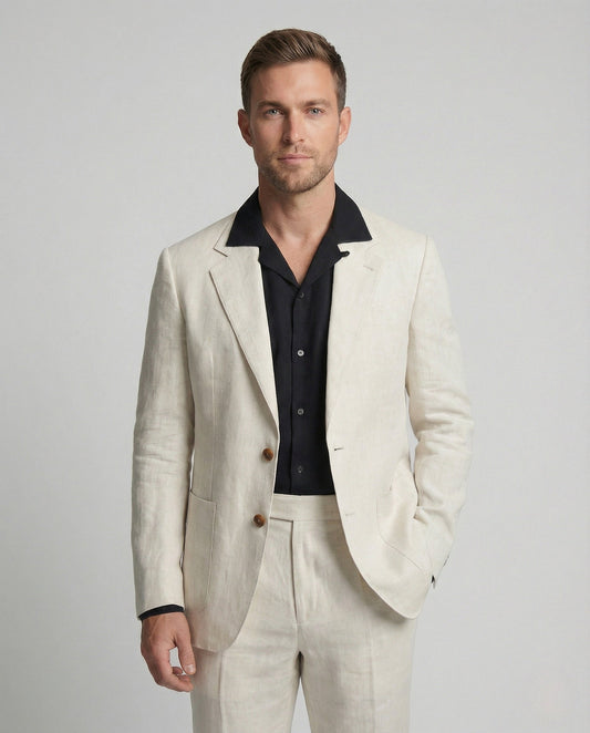 Completo Uomo in Lino Pantaloni Elegante Taglio Classico - Brentozzi
