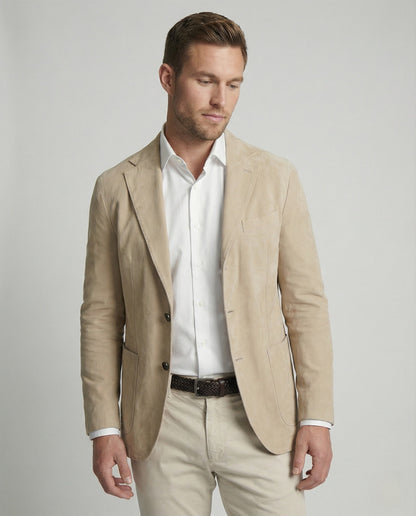 Giacca Uomo in Pelle Scamosciata Elegante - Brentozzi