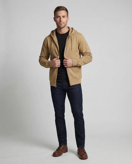 Felpa Uomo in Cotone con Cappuccio e Chiusura Zip - Brentozzi