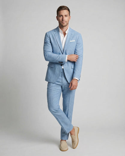 Completo Uomo in Misto Lino con Pantaloni Eleganti - Brentozzi