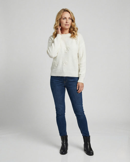 Completo Maglia Donna con Applicazioni Floreali - Brentozzi