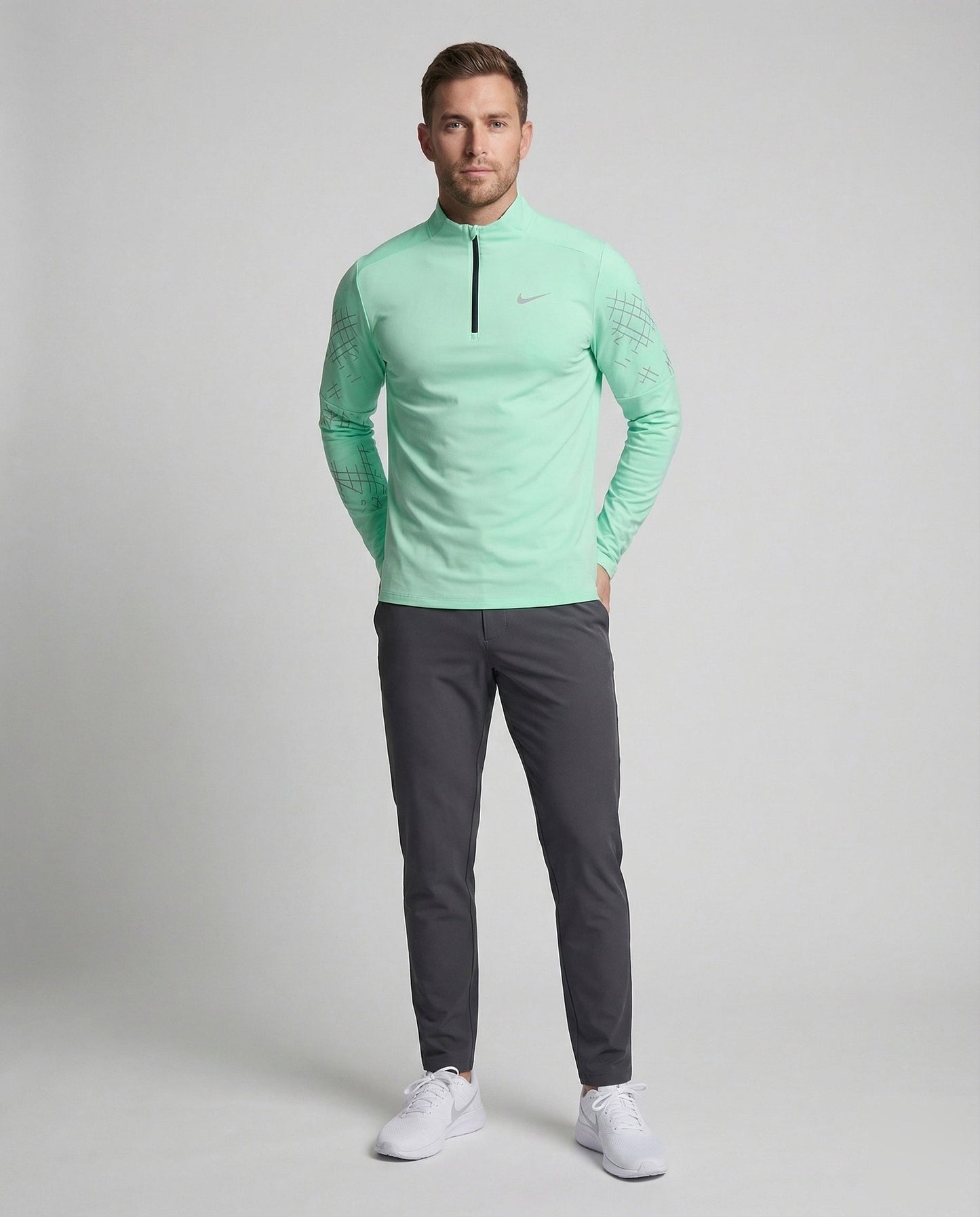 Maglia Running Uomo con Stampa Riflettente Slim Fit - Brentozzi