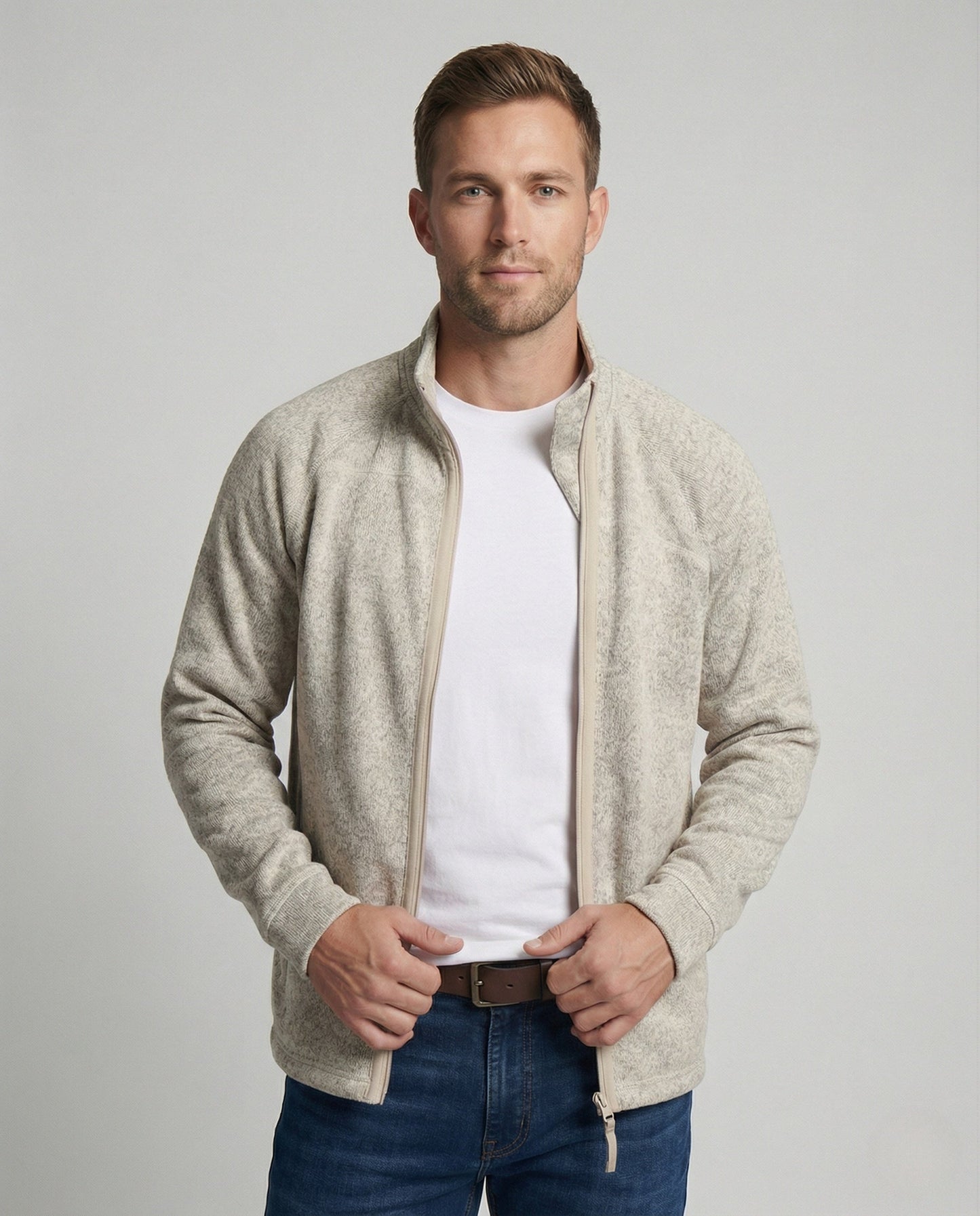 Giacca Uomo in Pile con Zip e Collo Alto - Brentozzi