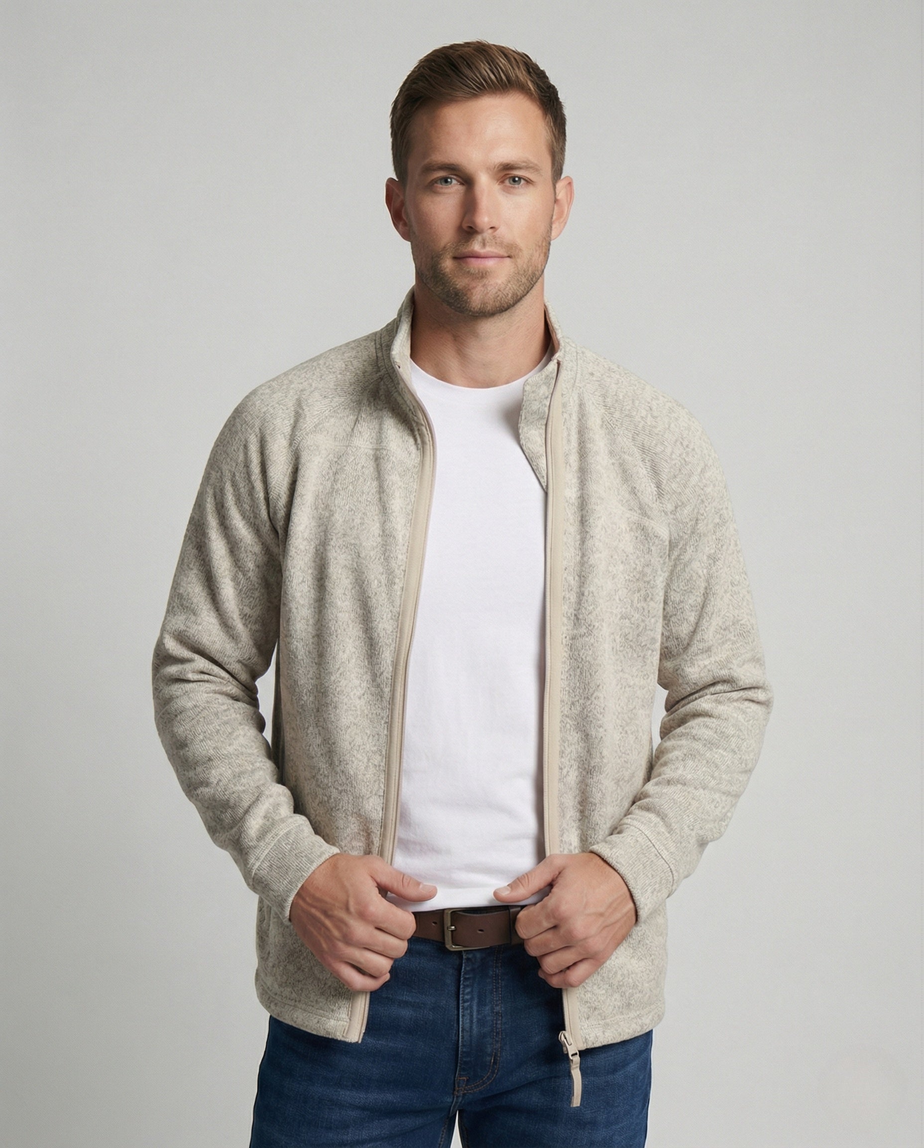 Giacca Uomo in Pile con Zip e Collo Alto - Brentozzi