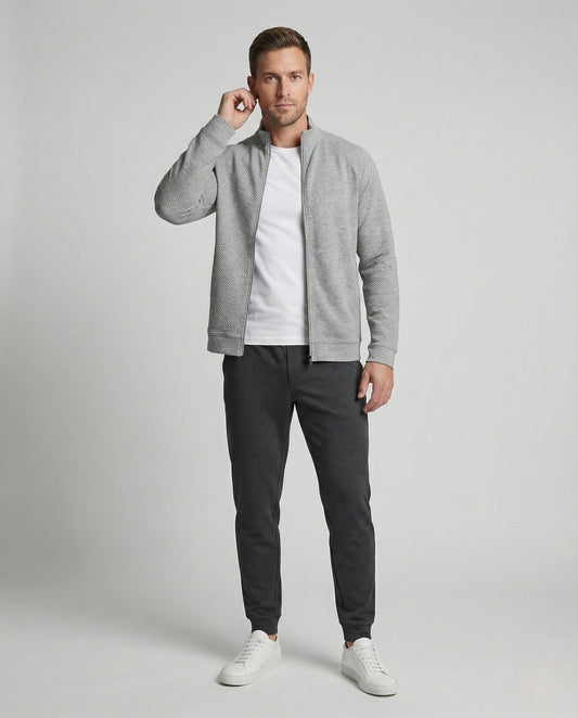 Cardigan Uomo con Zip e Collo Alto - Brentozzi