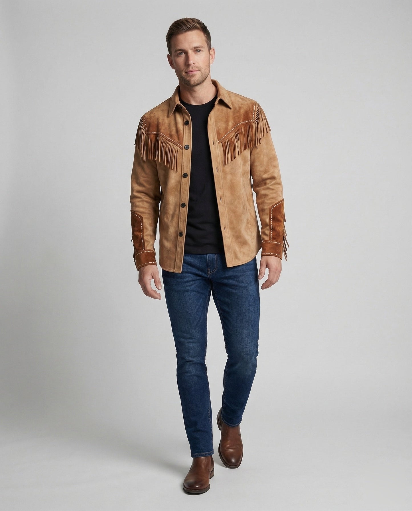 Camicia Western Uomo con Frange e Ricami - Brentozzi