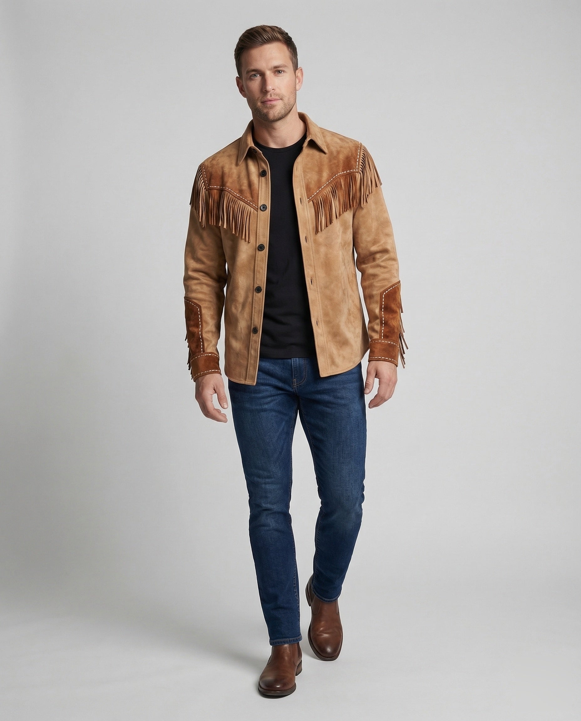 Camicia Western Uomo con Frange e Ricami - Brentozzi