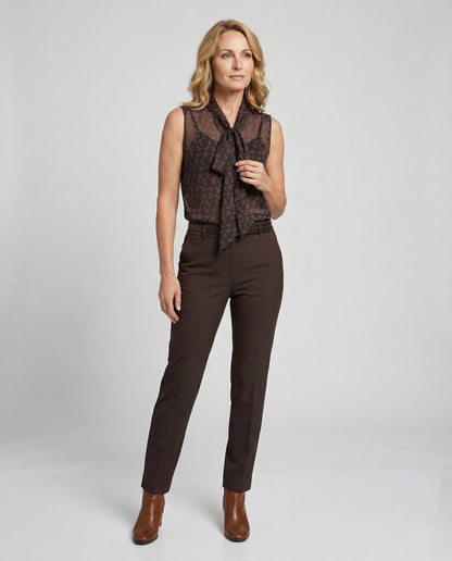 Blusa Donna Senza Maniche in Chiffon Fantasia Floreale - Brentozzi