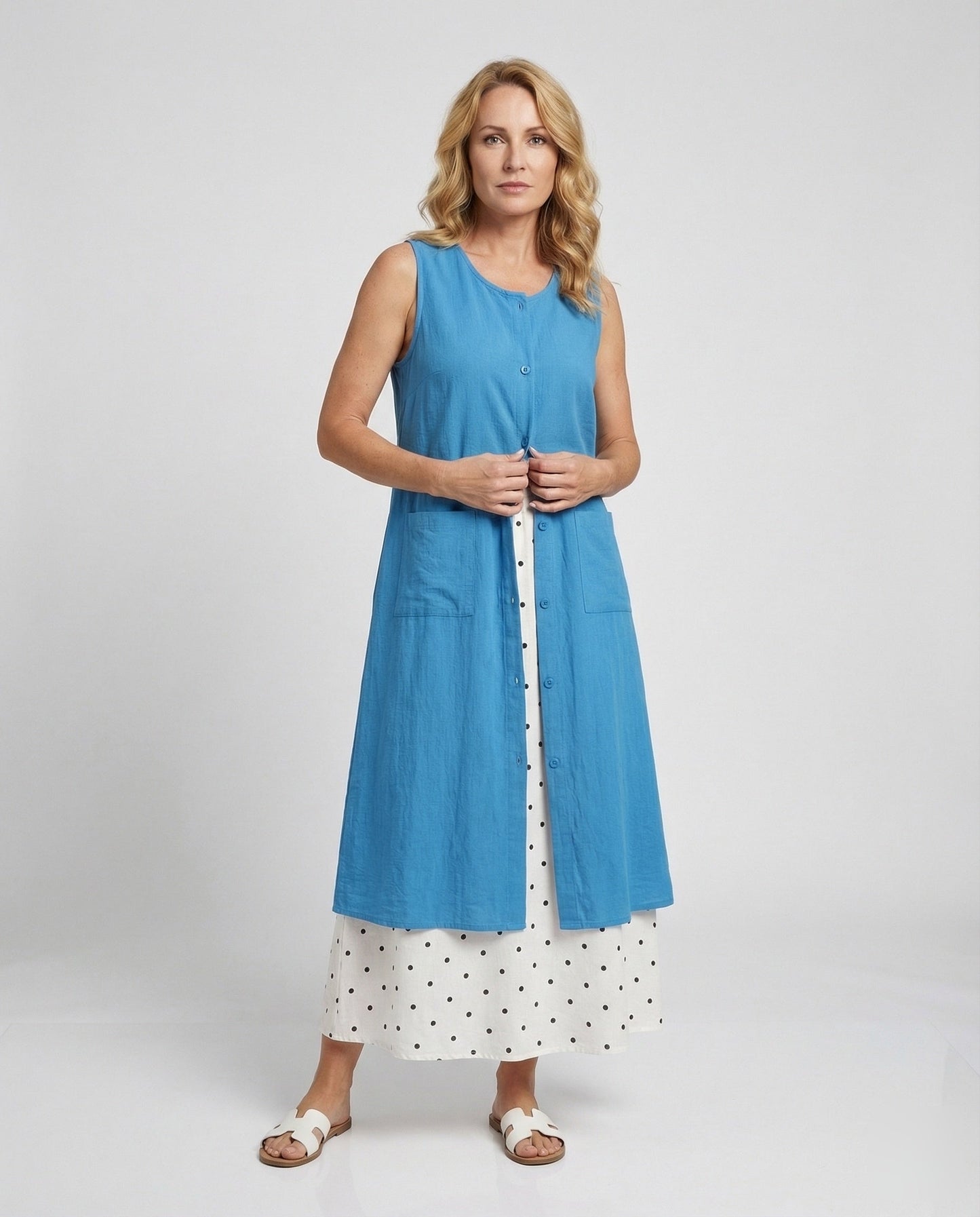 Gilet Lungo Donna Smanicato Taglio A Linea - Brentozzi