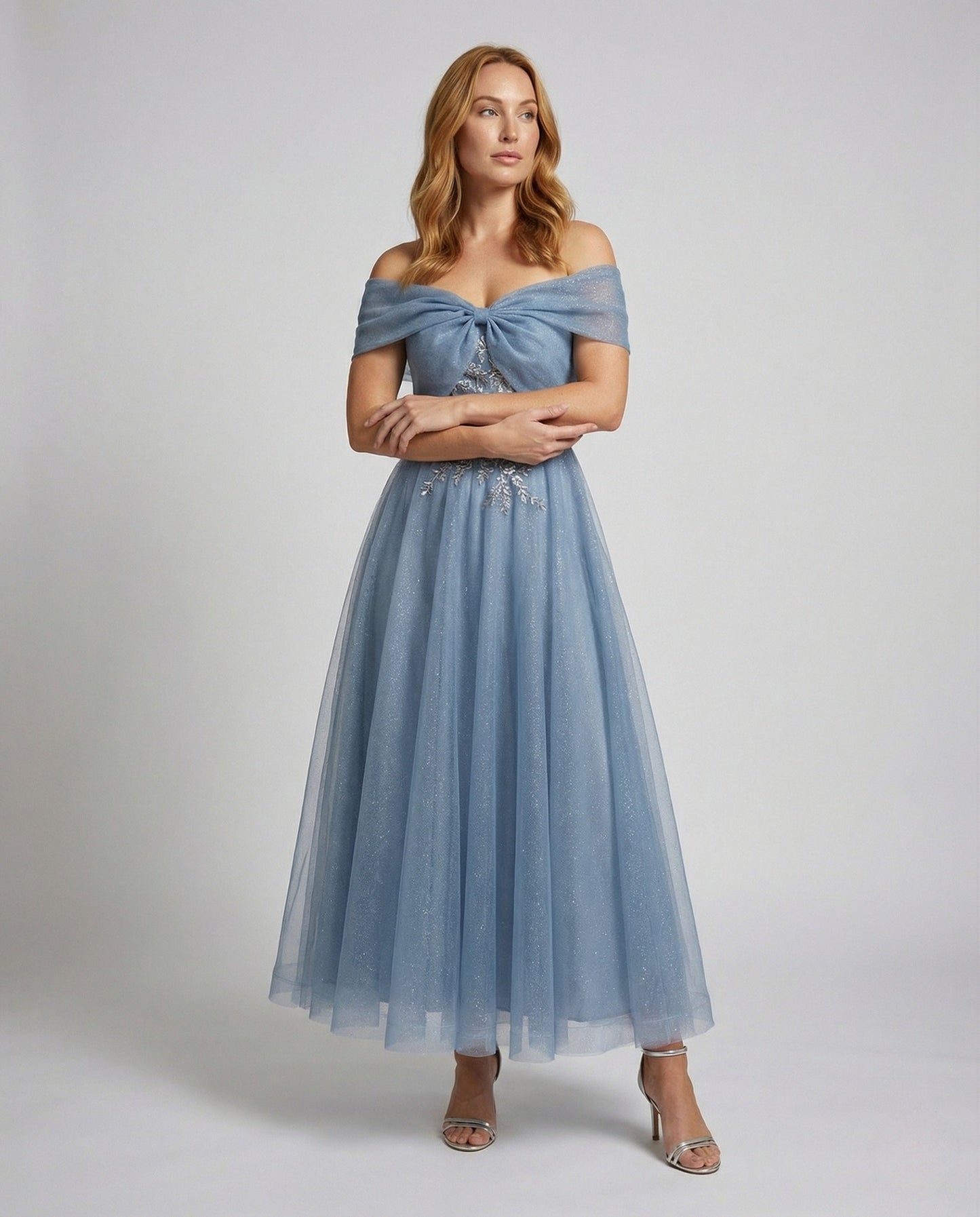 Abito Lungo Donna Scollo Carmen in Pizzo - Brentozzi
