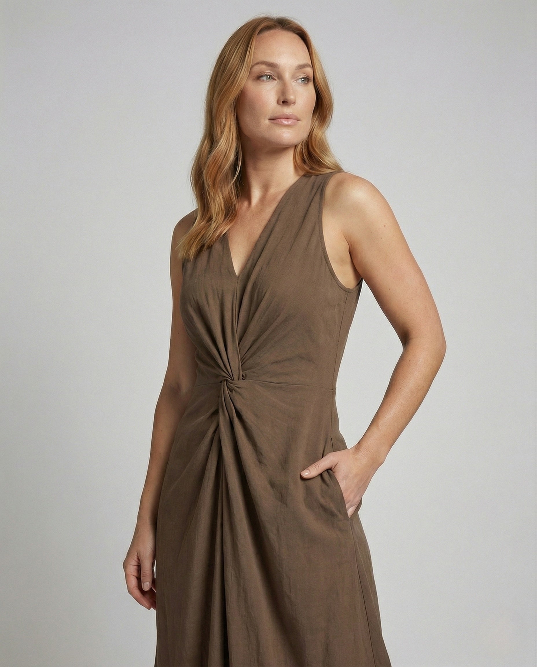 Abito Maxi Donna Lungo con Nodo Frontale - Brentozzi