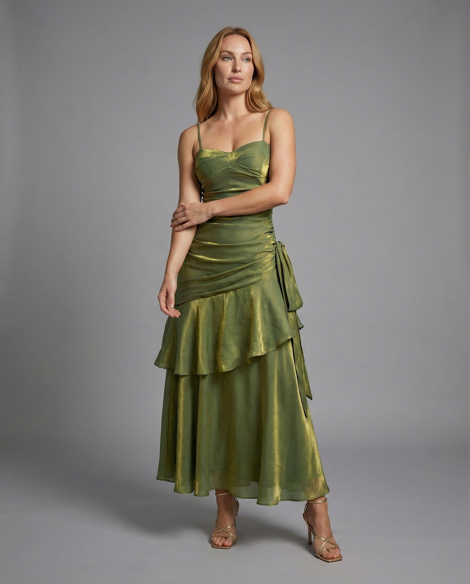 Abito Satinato Donna Scollo a Cuore Elegante - Brentozzi
