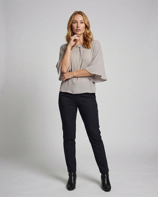 Blusa Elegante Donna in Chiffon Manica a Mantella - Brentozzi