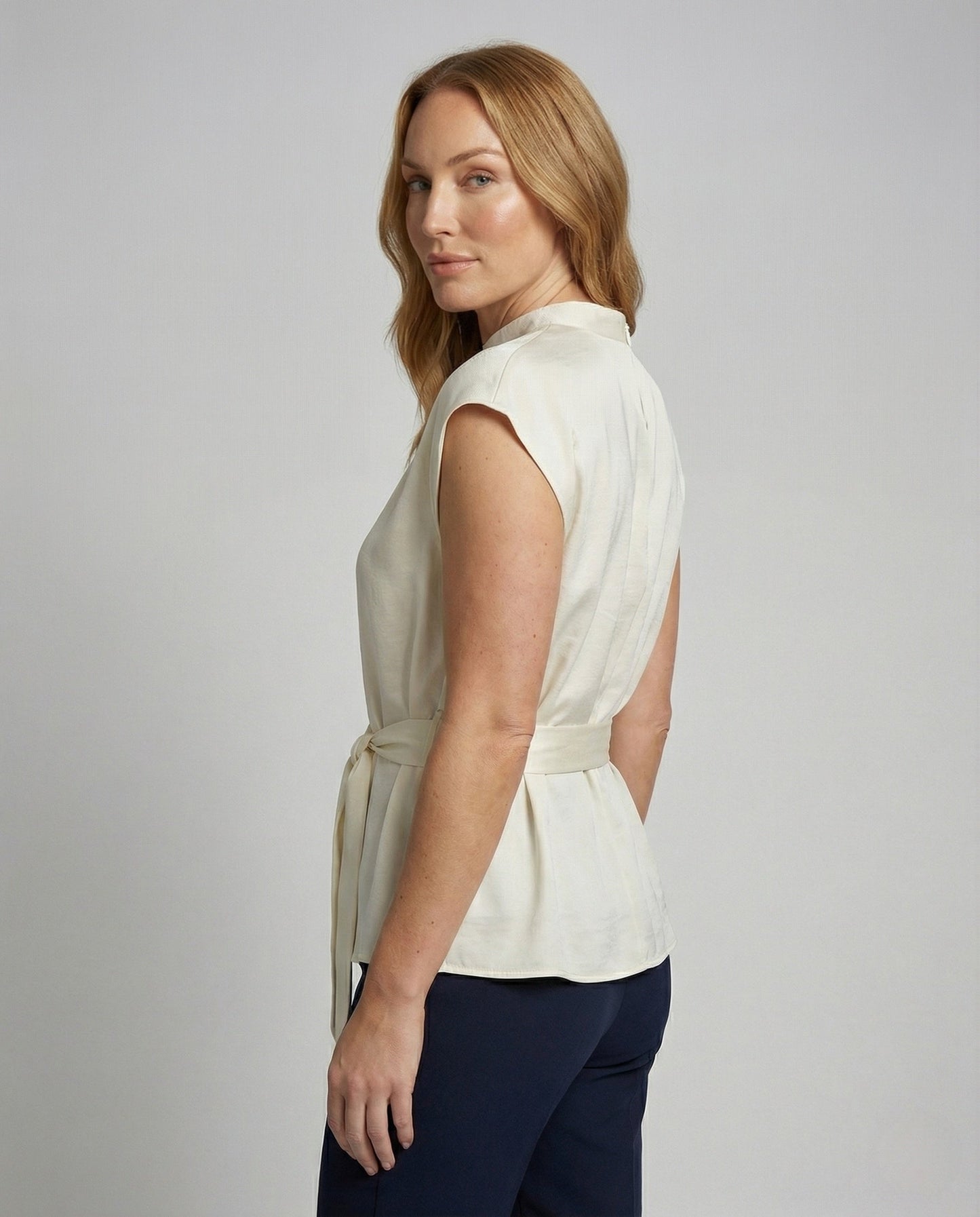 Blusa Donna in Satin Collo Alto - Brentozzi