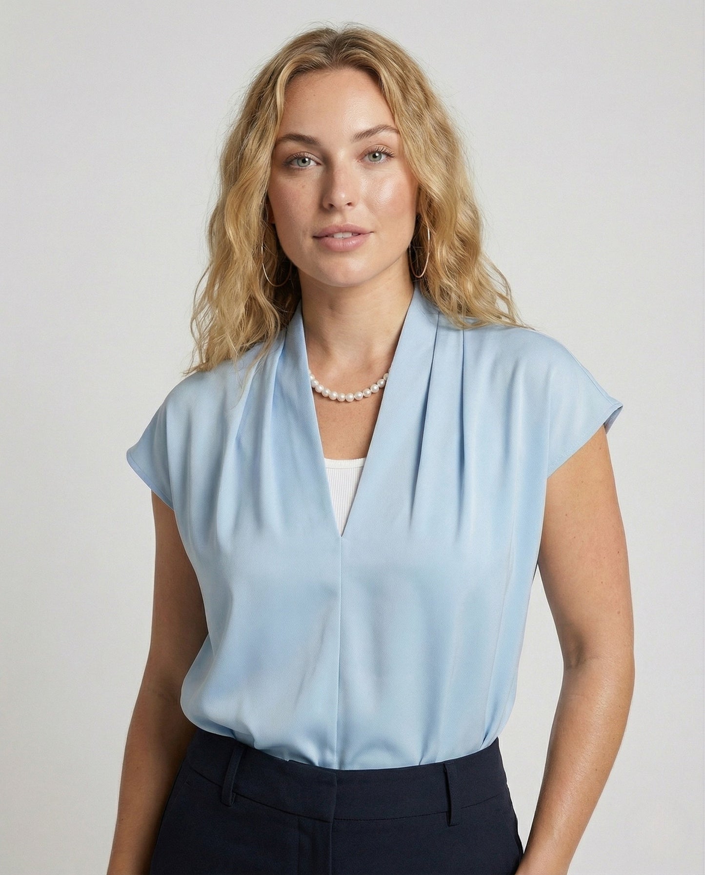Camicia Donna Effetto Seta Scollo a V - Brentozzi