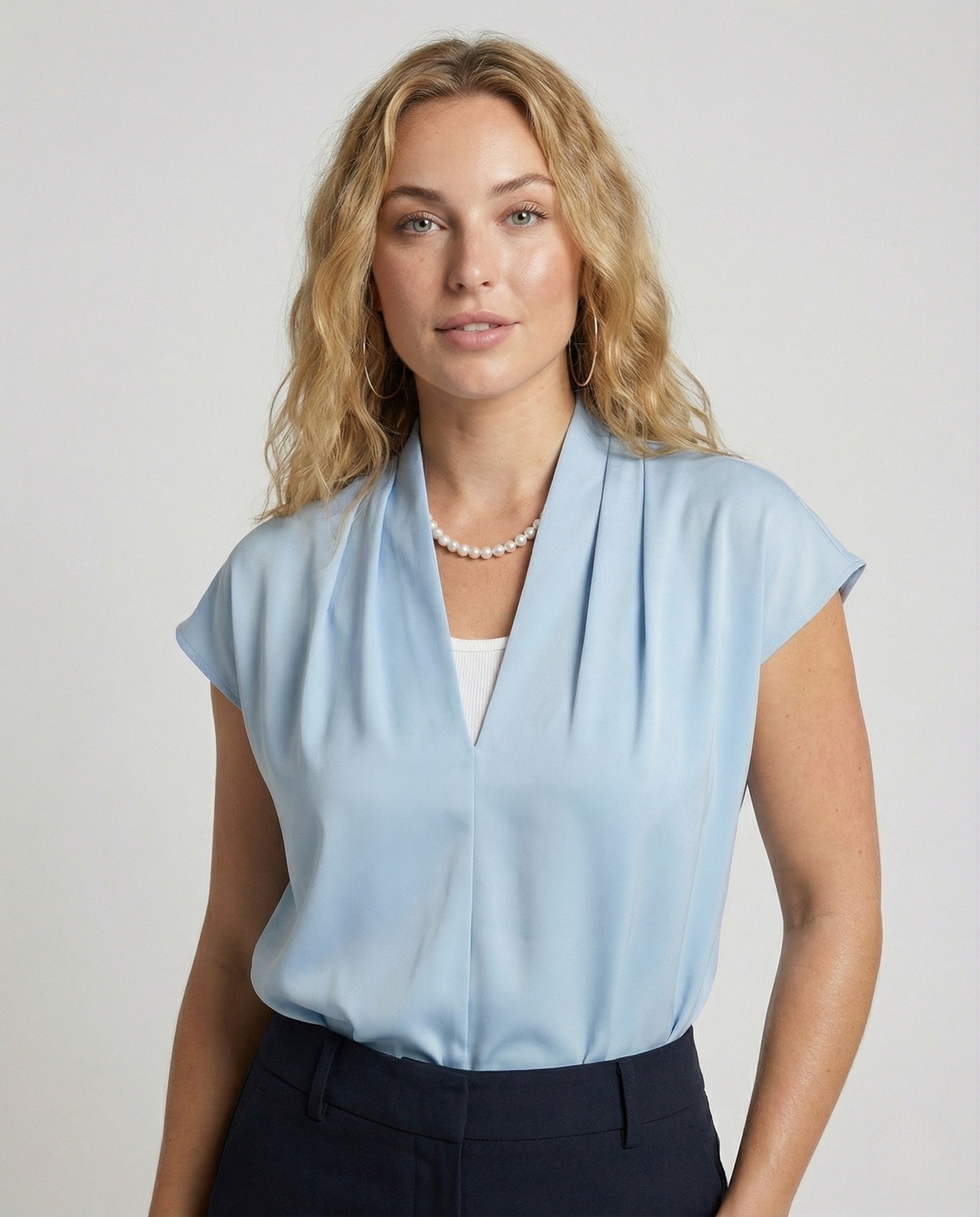 Camicia Donna Effetto Seta Scollo a V - Brentozzi