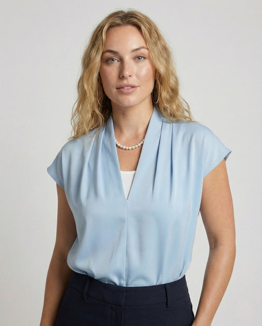 Camicia Donna Effetto Seta Scollo a V - Brentozzi