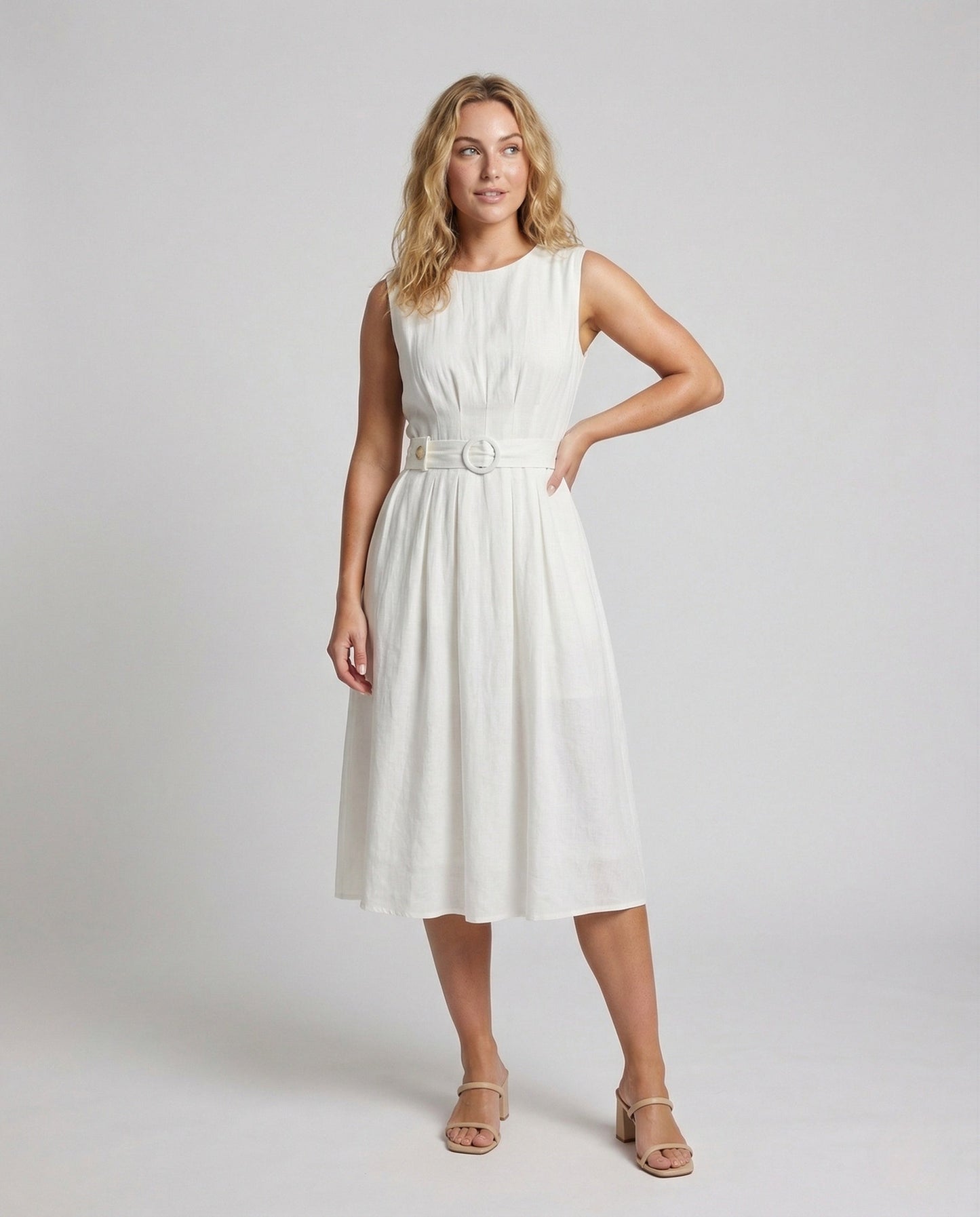 Abito Maxi Donna Elegante Senza Maniche con Cintura - Brentozzi