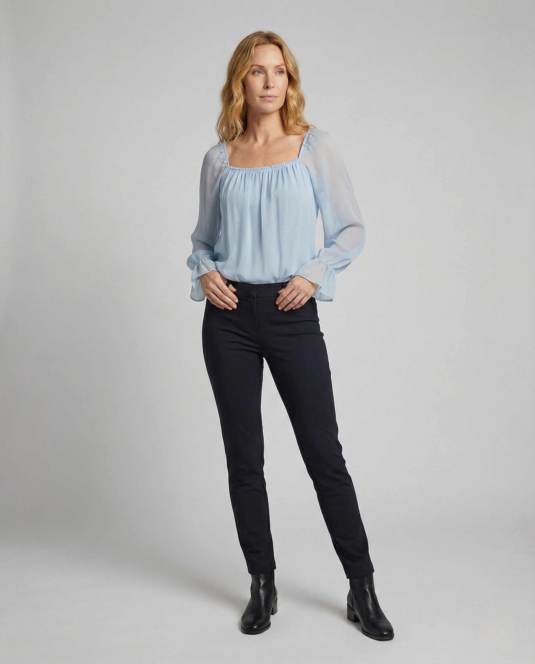 Blusa Donna in Chiffon Scollo Quadrato - Brentozzi