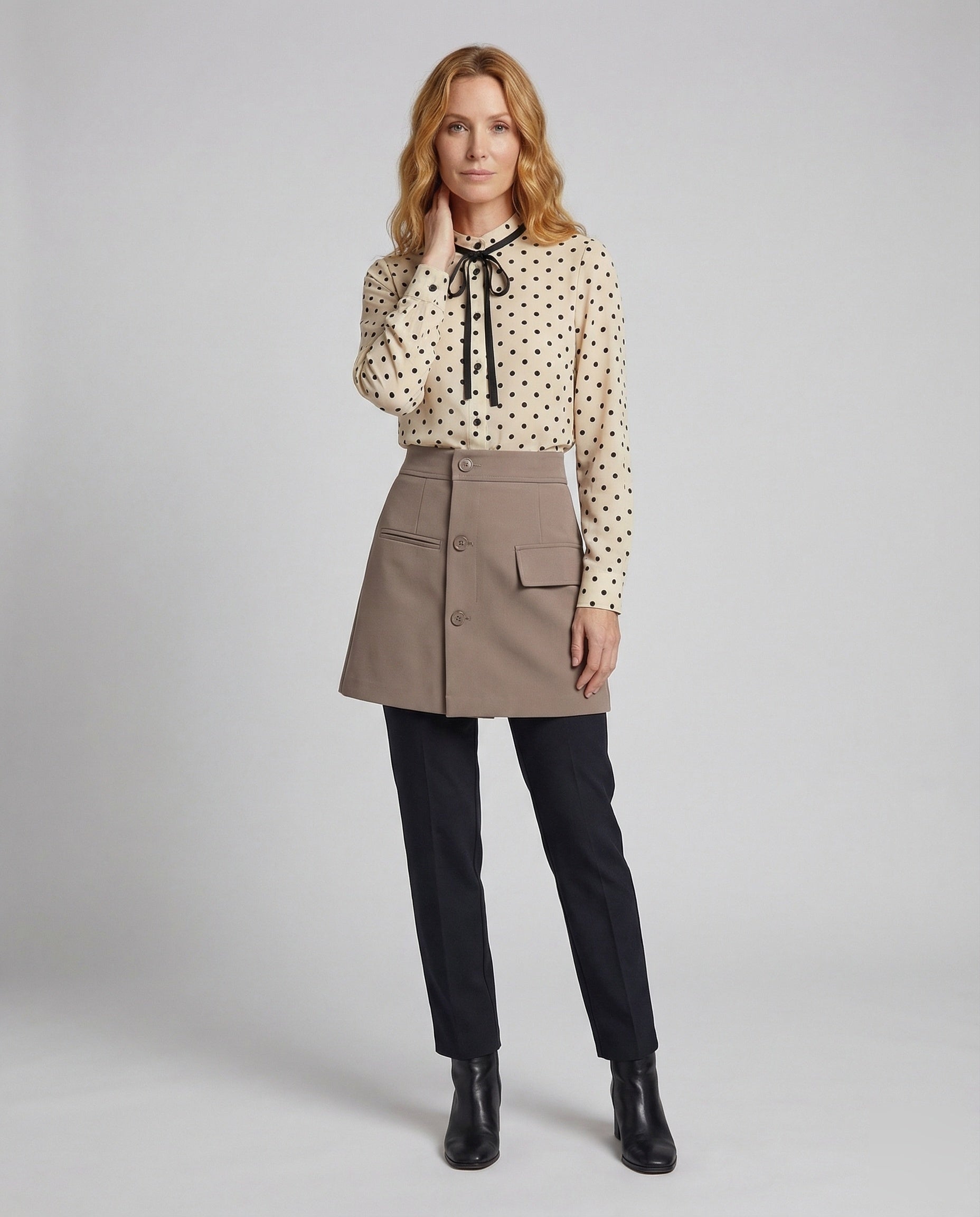 Blusa Donna in Chiffon Stampa Floreale Manica Lunga - Brentozzi