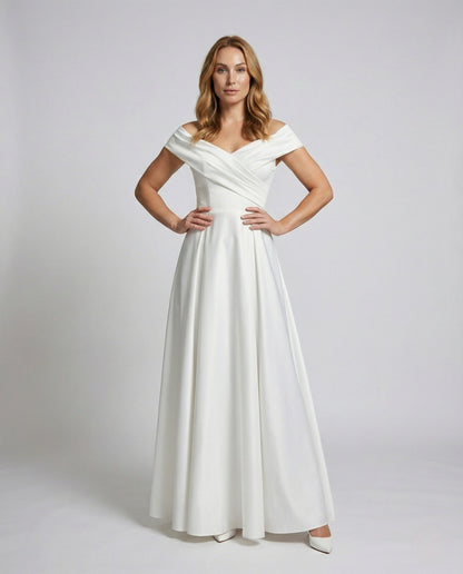 Abito Maxidress Donna Festivo con Corpino Incrociato - Brentozzi