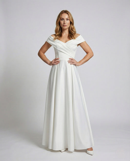 Abito Maxidress Donna Festivo con Corpino Incrociato - Brentozzi