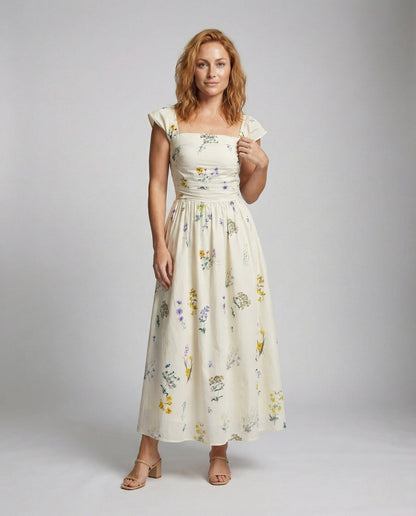 Abito Maxi Donna Estivo Floreale con Corsetto - Brentozzi