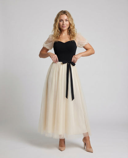 Abito Lungo Donna con Gonna in Tulle Elegante - Brentozzi