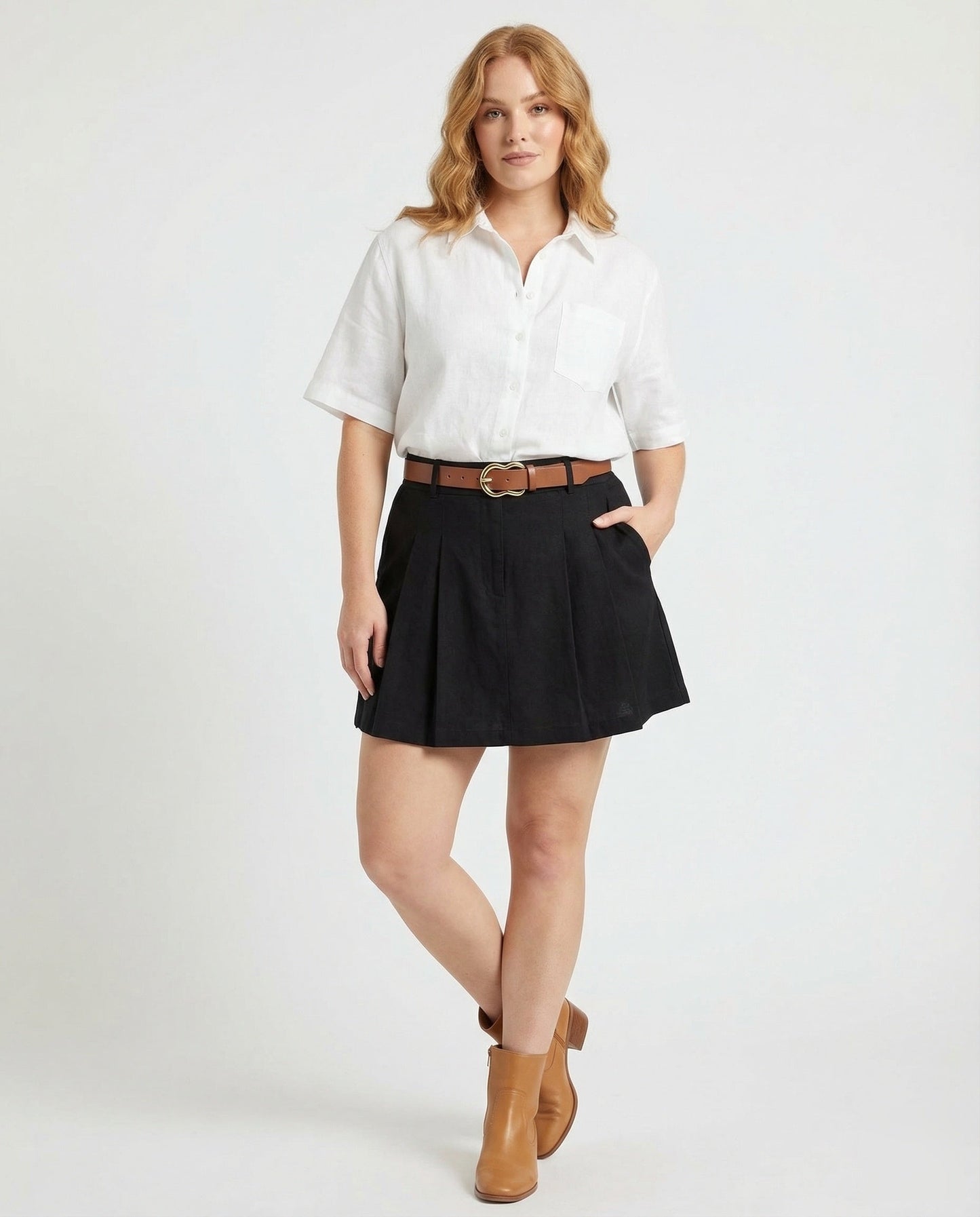 Camicia Donna in Misto Cotone Manica Corta - Brentozzi