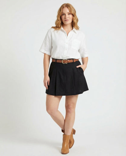 Camicia Donna in Misto Cotone Manica Corta - Brentozzi