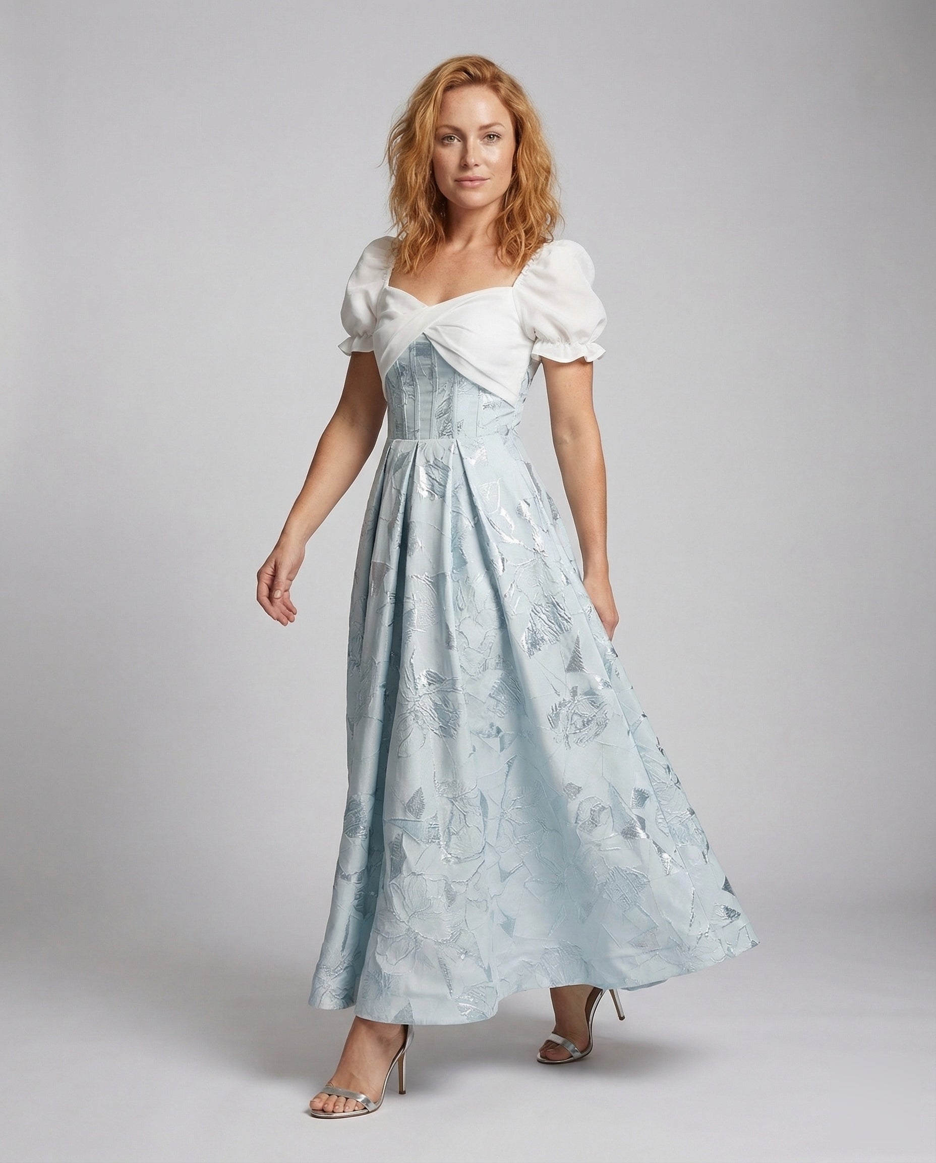 Abito da Sera Donna con Gonna in Jacquard - Brentozzi