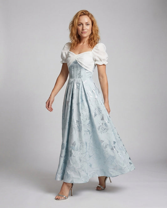 Abito da Sera Donna con Gonna in Jacquard - Brentozzi