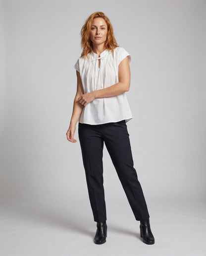 Blusa Donna Manica Corta Colletto alla Coreana - Brentozzi